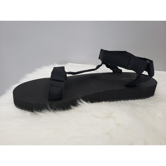 NEW Columbia Sz 13 Breaksider Hiking Walking Ankle Strap SOLID BLACK Sandal Mens - Picture 3 of 6